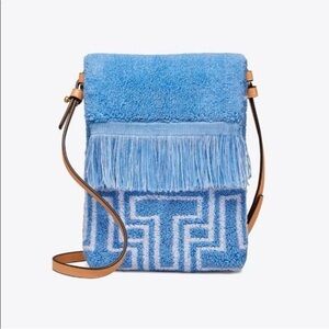 Tory Burch Fringed Terry Cloth Crossbody Bag